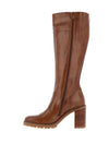 Nero Giardini Leather Knee High Heeled Boots, Cognac