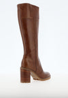 Nero Giardini Leather Knee High Heeled Boots, Cognac