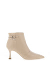 Nero Giardini Leather Stud Heeled Ankle Boots, Cream