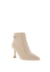 Nero Giardini Leather Stud Heeled Ankle Boots, Cream