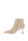Nero Giardini Leather Stud Heeled Ankle Boots, Cream