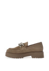 Nero Giardini Suede Leather Platform Loafers, Taupe