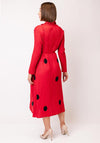 Serafina Collection One Size Plisse Polka Dot Shirt Dress, Red