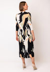 Serafina Collection One Size Plisse Abstract Print Dress, Black Multi