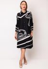 Serafina Collection One Size Abstract Shirt Dress, Black and White