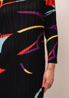 Serafina Collection One Size Plisse Abstract Dress, Black Multi
