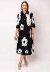 Serafina Collection One Size Ribbed Floral Dress, Black