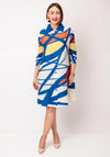 Serafina Collection One Size Abstract Print Shirt Dress, Blue Multi
