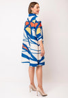 Serafina Collection One Size Abstract Print Shirt Dress, Blue Multi