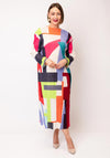 Serafina Collection One Size Geometric Print Plisse Dress, Multi Coloured