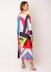 Serafina Collection One Size Geometric Print Plisse Dress, Multi Coloured