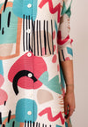 Serafina Collection One Size Abstract Shirt Dress, Multi Coloured