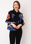 Serafina Collection One Size Ribbed Floral Shirt, Black Multi