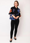 Serafina Collection One Size Ribbed Floral Shirt, Black Multi