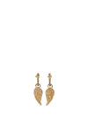 Newbridge Angel Wing Earrings with Blue & Clear Stones, Gold