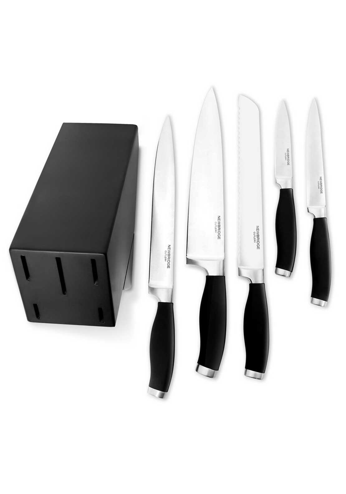 Newbridge 5 Piece Knife Block Set, Black