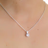 Newbridge CZ Drop Pendant Necklace, Silver