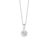 Newbridge CZ Flower Pendant Necklace, Silver