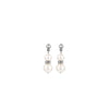 Newbridge Pearl with Crystal Drop Earrings, Silver