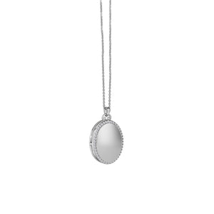 Newbridge Pavé Locket Pendant Necklace, Silver