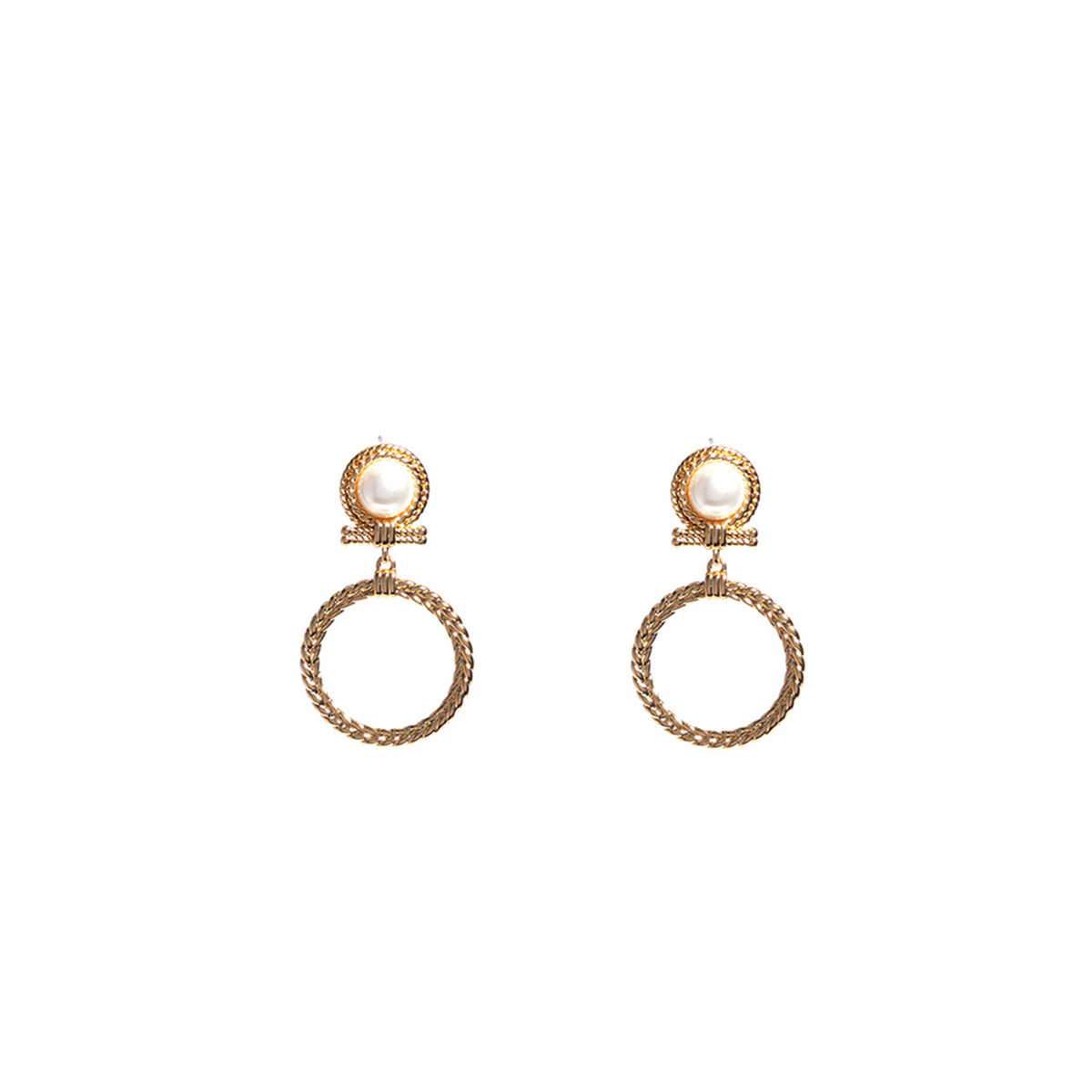 Newbridge Sappho Statement Pearl Earrings, Gold