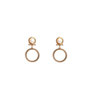 Newbridge Sappho Statement Pearl Earrings, Gold