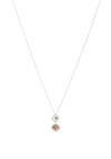 Newbridge Ti Amo Pendant with Peach Stone Necklace, Silver