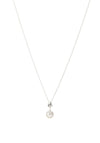 Newbridge Pearl Pendant with Leaf Detail Necklace, Silver