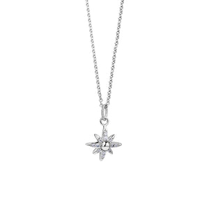 Newbridge Pavé North Star Pendant Necklace, Silver