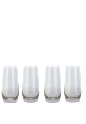 Newgrange Living Lustre Set of 4 Hi-Ball Glass Set, Grey