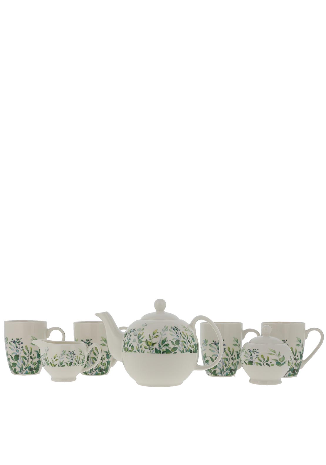 Newgrange Living Green Floral 7 Piece Tea Set