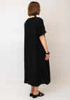 Nilmark Linen Panel Detail Midi Dress, Black