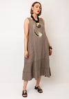 Nilmark Linen Graphic Print Smock Dress, Brown