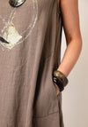 Nilmark Linen Graphic Print Smock Dress, Brown