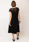 Nilmark Mesh Detail Asymmetric Smock Dress, Black