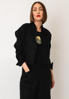 Nilmark Cropped Linen Blouse, Black