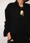 Nilmark Cropped Linen Blouse, Black
