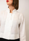 Nilmark Cropped Linen Blouse, White