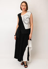Nilmark Abstract Print Linen Top, Black and White