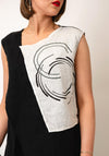 Nilmark Abstract Print Linen Top, Black and White