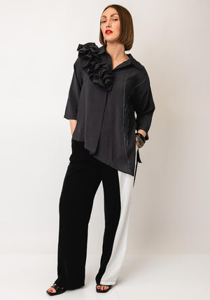 Nilmark Contrast Stitch Corsage Shirt, Dark Grey