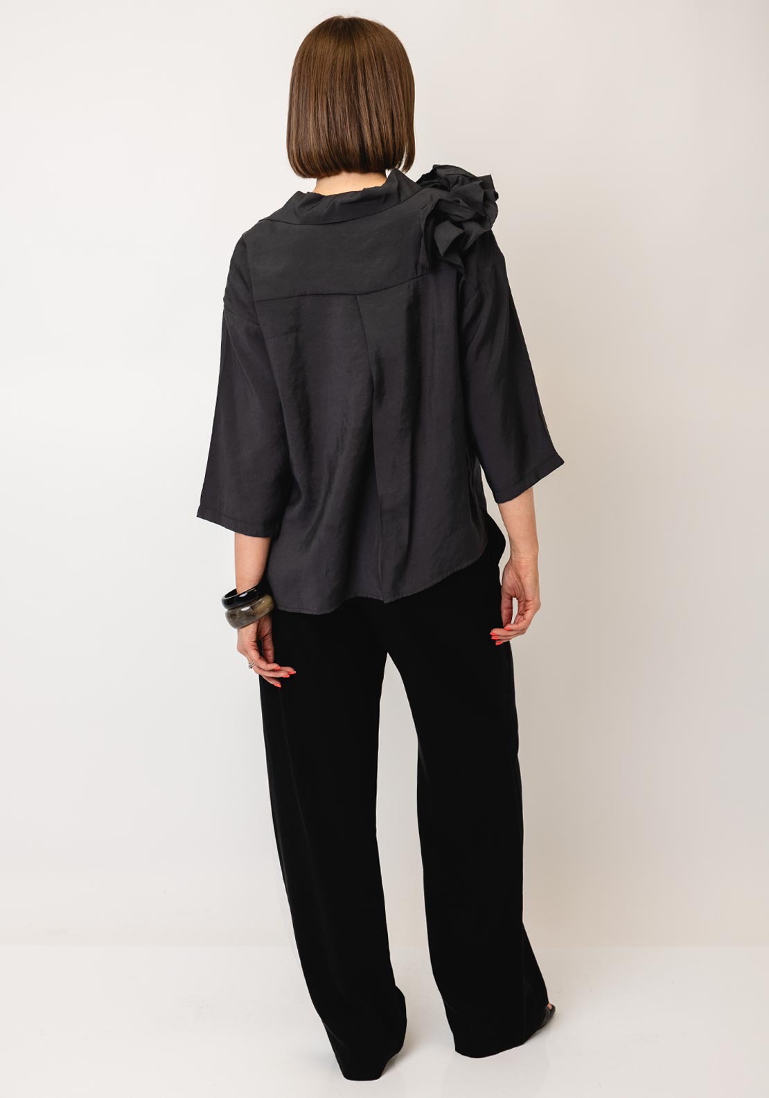 Nilmark Contrast Stitch Corsage Shirt, Dark Grey