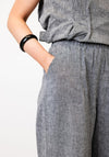 Nilmark Linen Blend Wide Leg Trousers, Grey