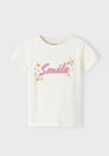 Name It Mini Girl Hilde Short Sleeve Tee, Jet Stream