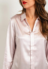 No2moro Joy Satin Feel Blouse, Pale Pink