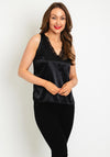 No2moro Kai Lace Trim Cami, Black