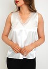 No2moro Kai Lace Trim Cami, White