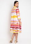 Noen Curve Printed Shirt Dress, Pink