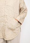 Noen Curve Textured Hooded Jacket, Beige