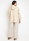 Noen Curve Textured Hooded Jacket, Beige